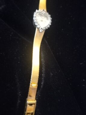 DEAUVILLE Armitron Gold Tone Heart Face Bracelet Watch